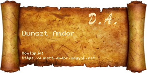 Dunszt Andor névjegykártya