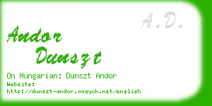 andor dunszt business card